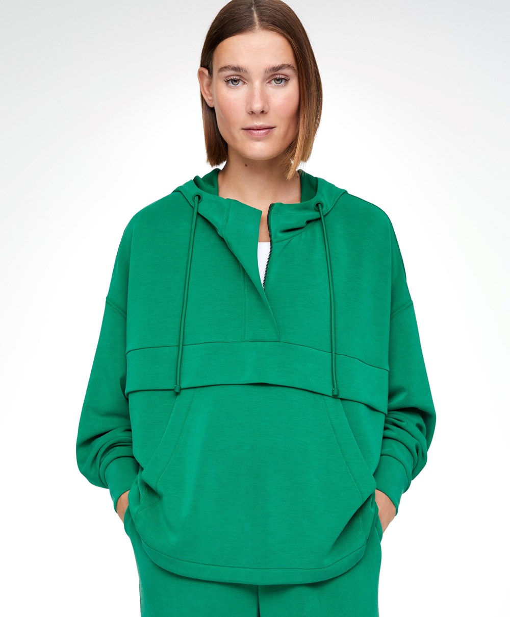 Oysho Soft Touch Modal Sweatshirt With Zip Grønn | ERCD17342