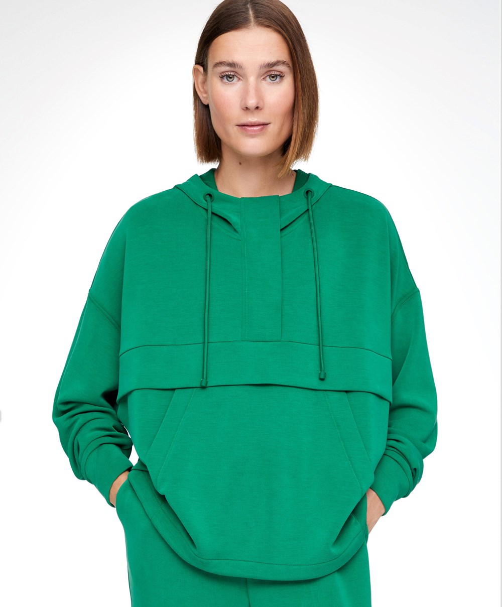 Oysho Soft Touch Modal Sweatshirt With Zip Grønn | ERCD17342