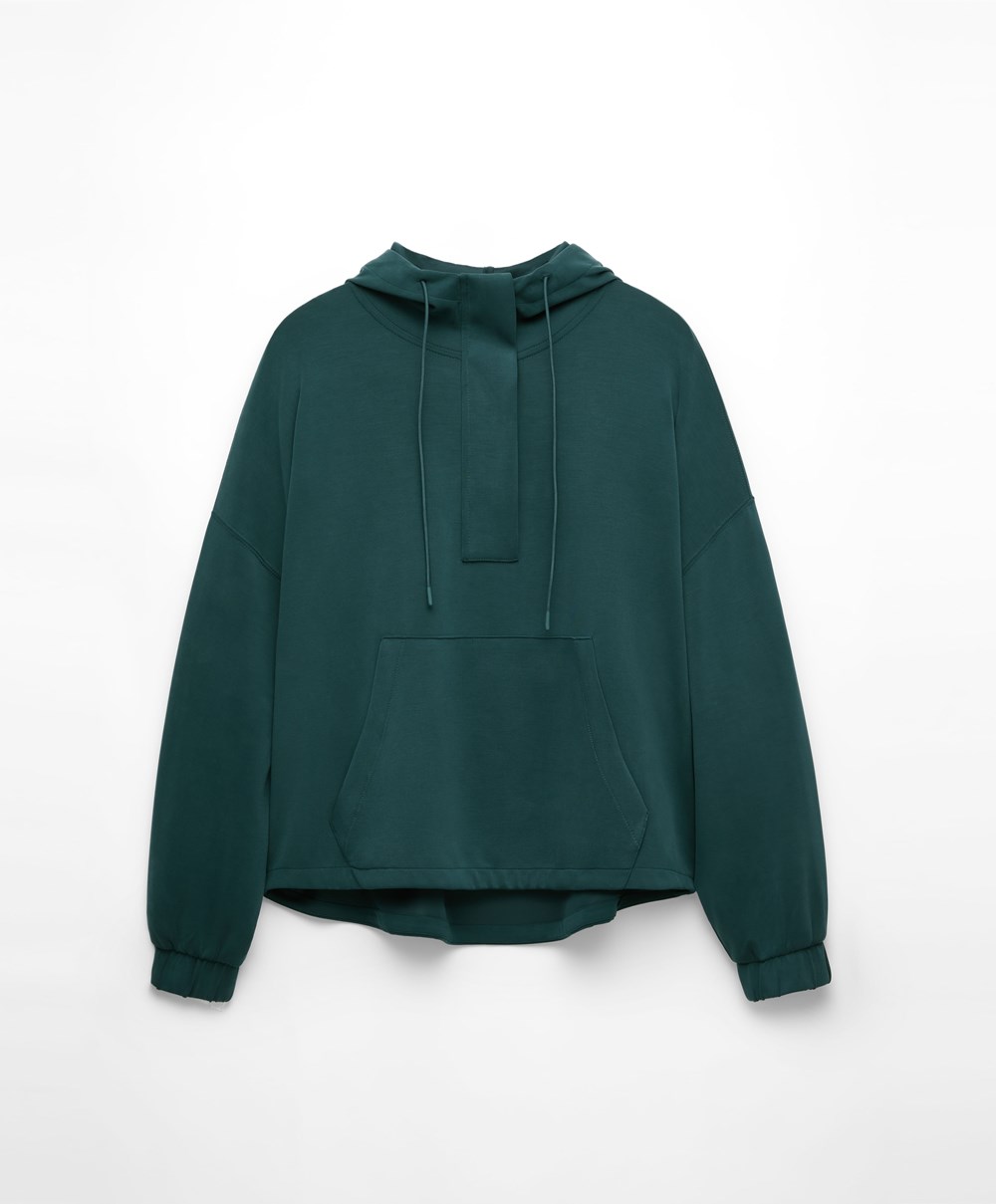 Oysho Soft Touch Modal Sweatshirt With Zip Mørke Turkis | FVPH52638