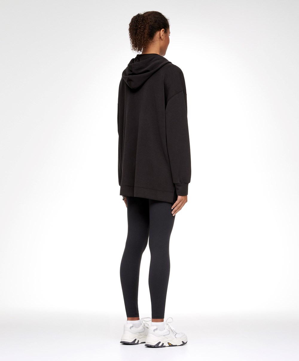 Oysho Soft Touch Modal Sweatshirt With Zip Svarte | NHZJ95361