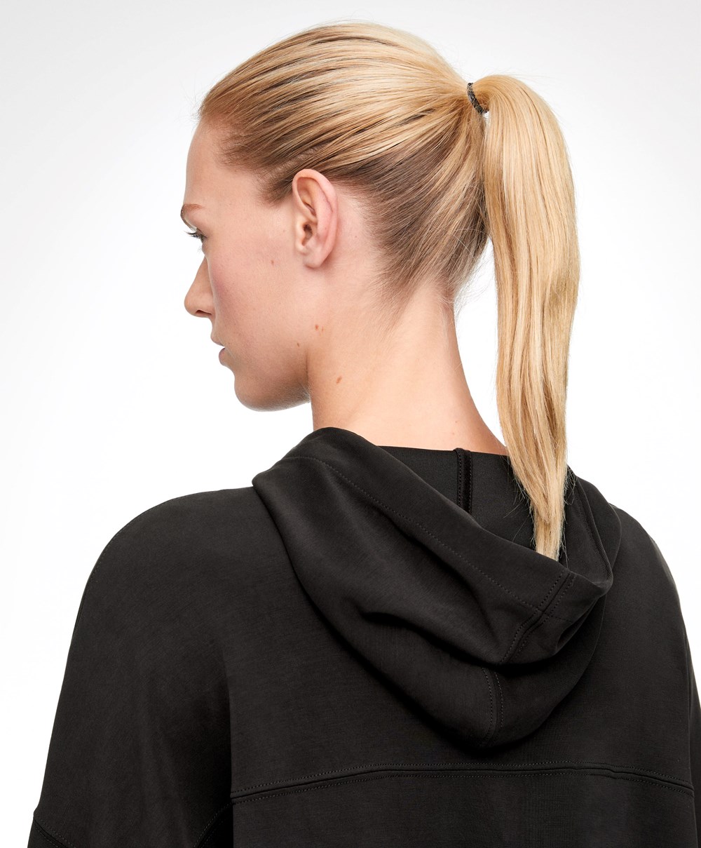 Oysho Soft Touch Modal Sweatshirt With Zip Svarte | QFXM62790