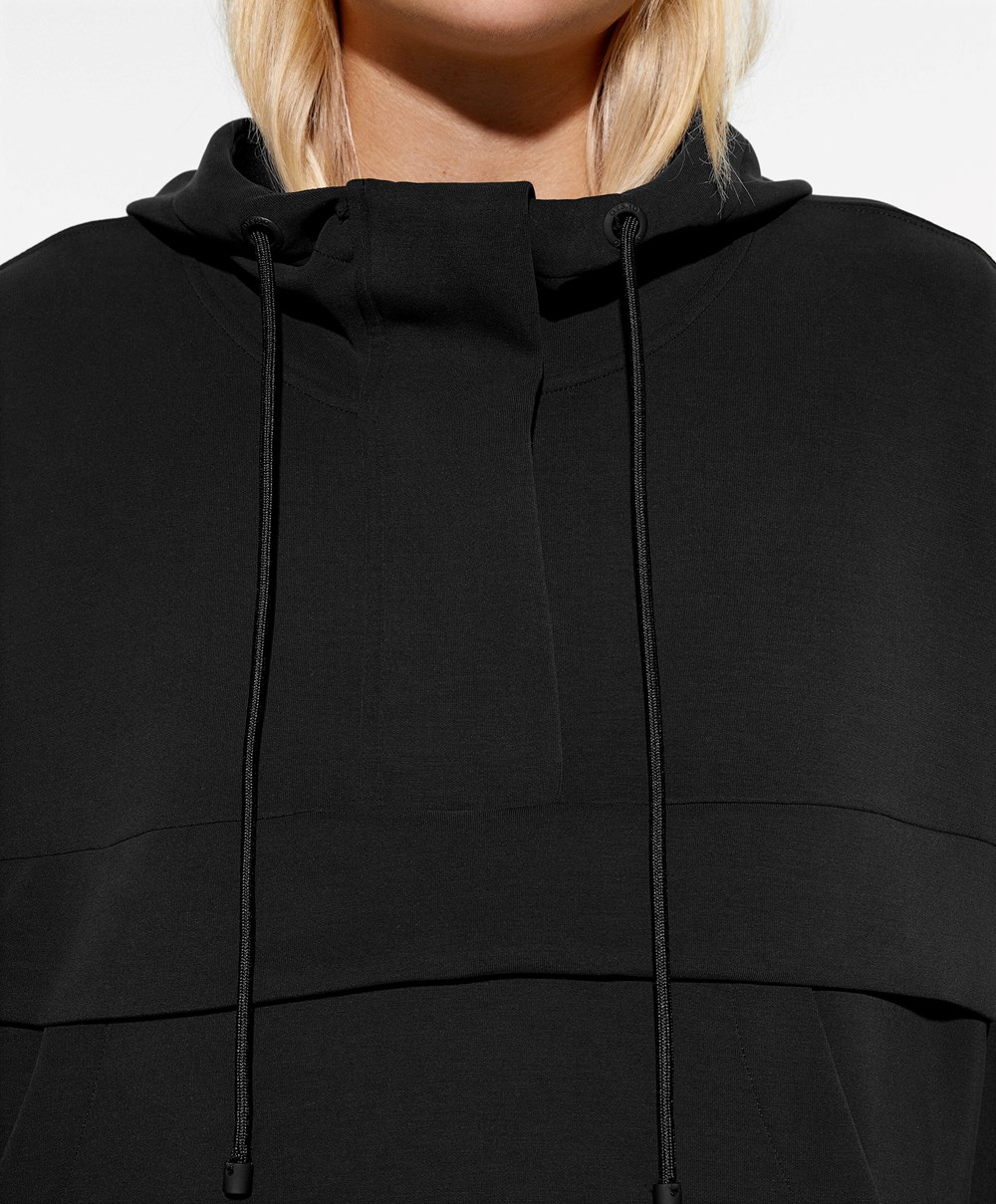 Oysho Soft Touch Modal Sweatshirt With Zip Svarte | YLUV15370