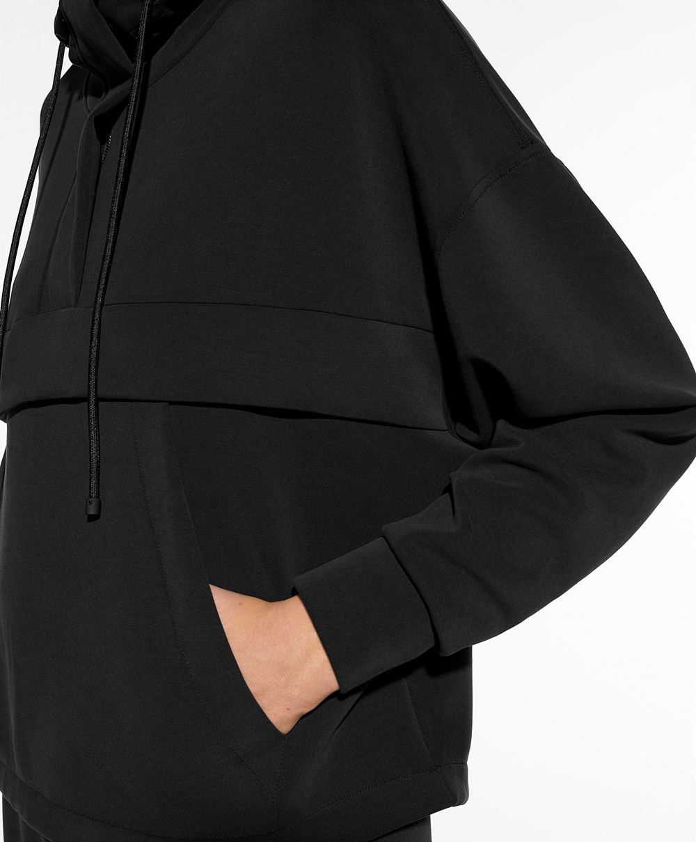 Oysho Soft Touch Modal Sweatshirt With Zip Svarte | YLUV15370