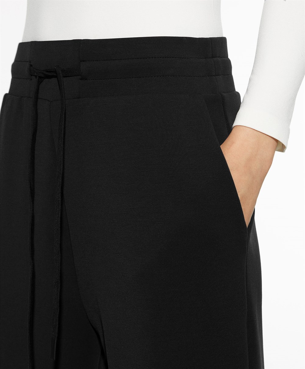 Oysho Soft Touch Modal Trousers Svarte | MFZU90327