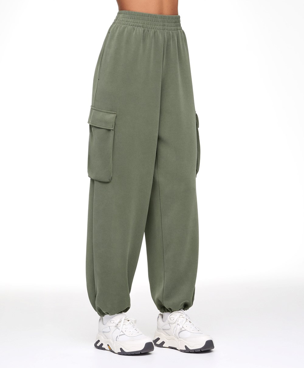 Oysho Soft-touch Modal Cargo Joggers Khaki | BGCL49350