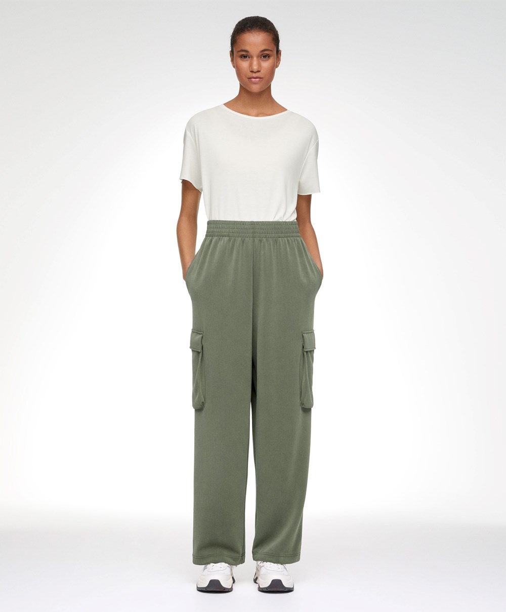 Oysho Soft-touch Modal Cargo Joggers Khaki | BGCL49350