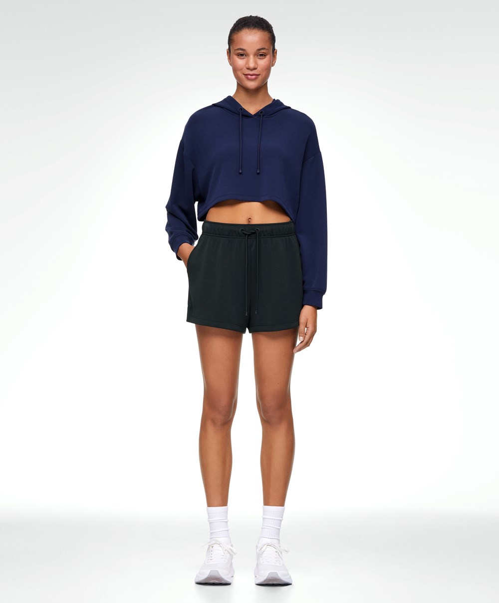 Oysho Soft-touch Modal Shorts Svarte | NXBY01795