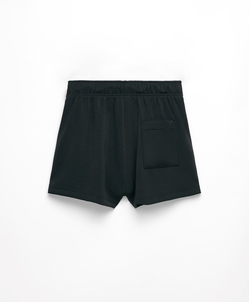 Oysho Soft-touch Modal Shorts Svarte | NXBY01795