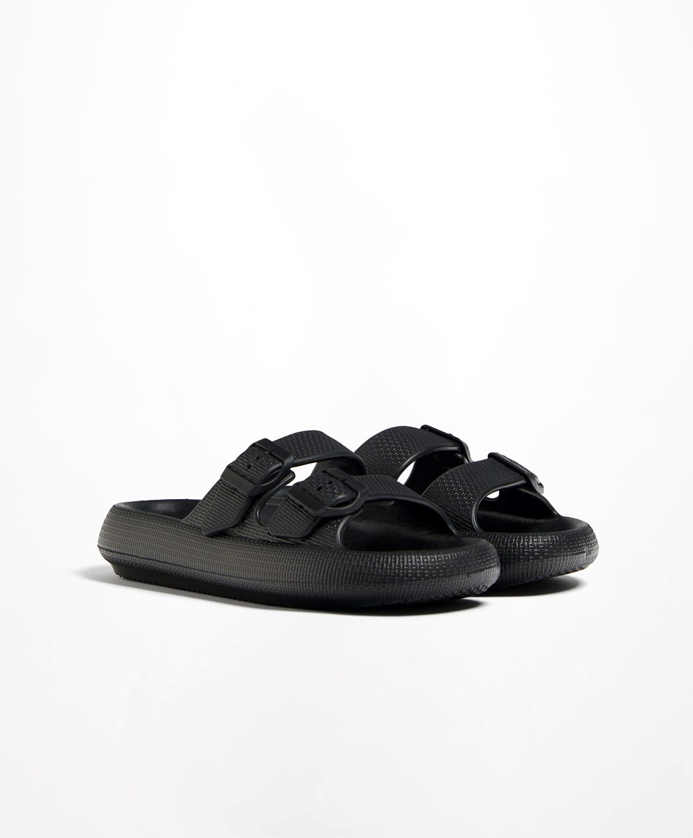 Oysho Spenne Moulded Beachwear Platforms Svarte | LAPW27430