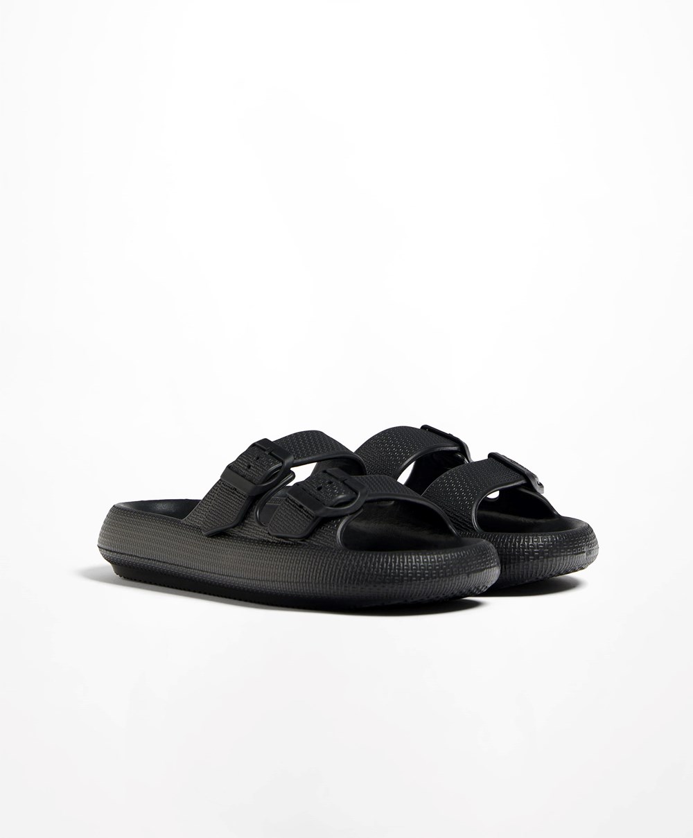 Oysho Spenne Moulded Beachwear Platforms Svarte | PYSG17620