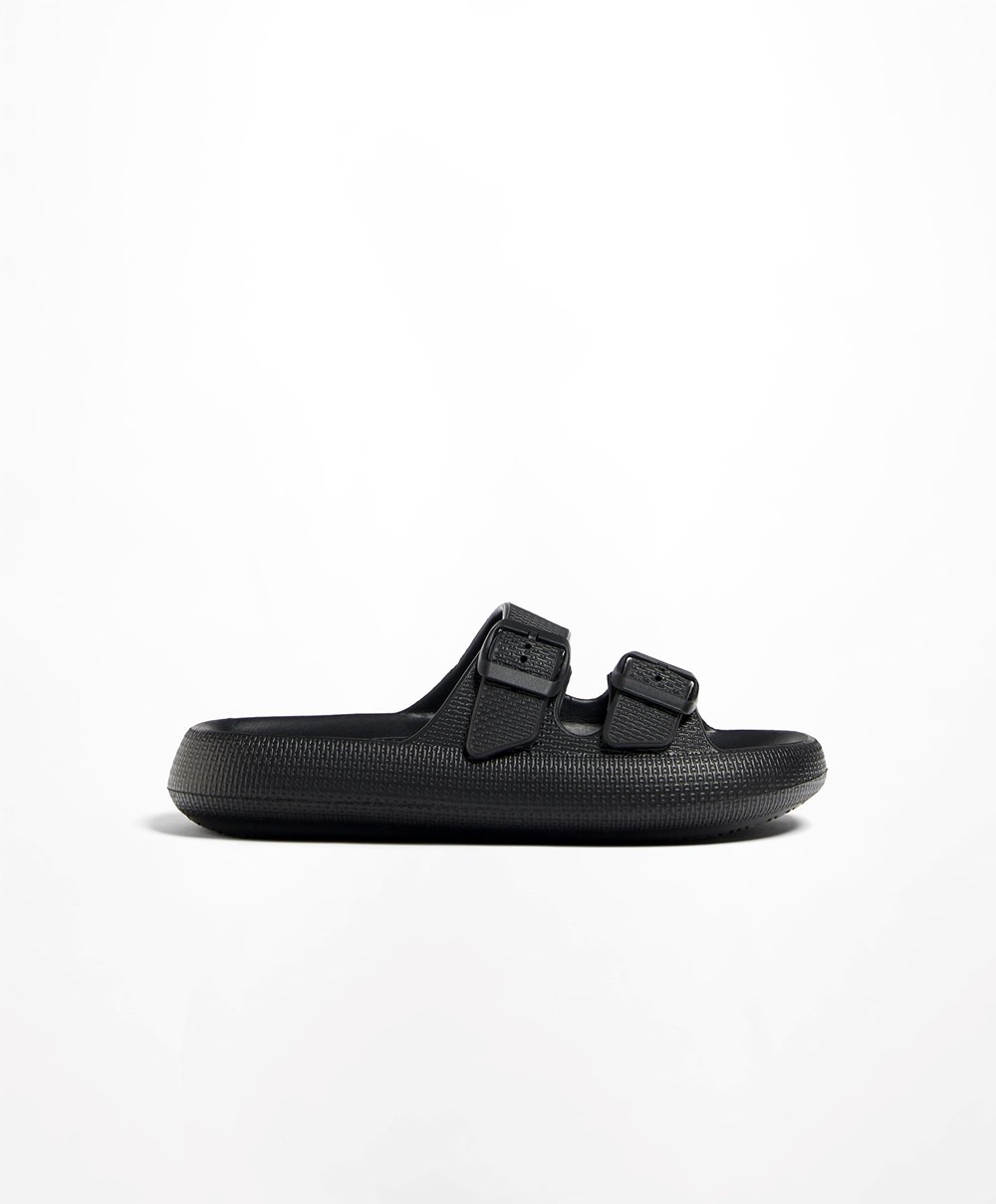 Oysho Spenne Moulded Beachwear Platforms Svarte | PYSG17620