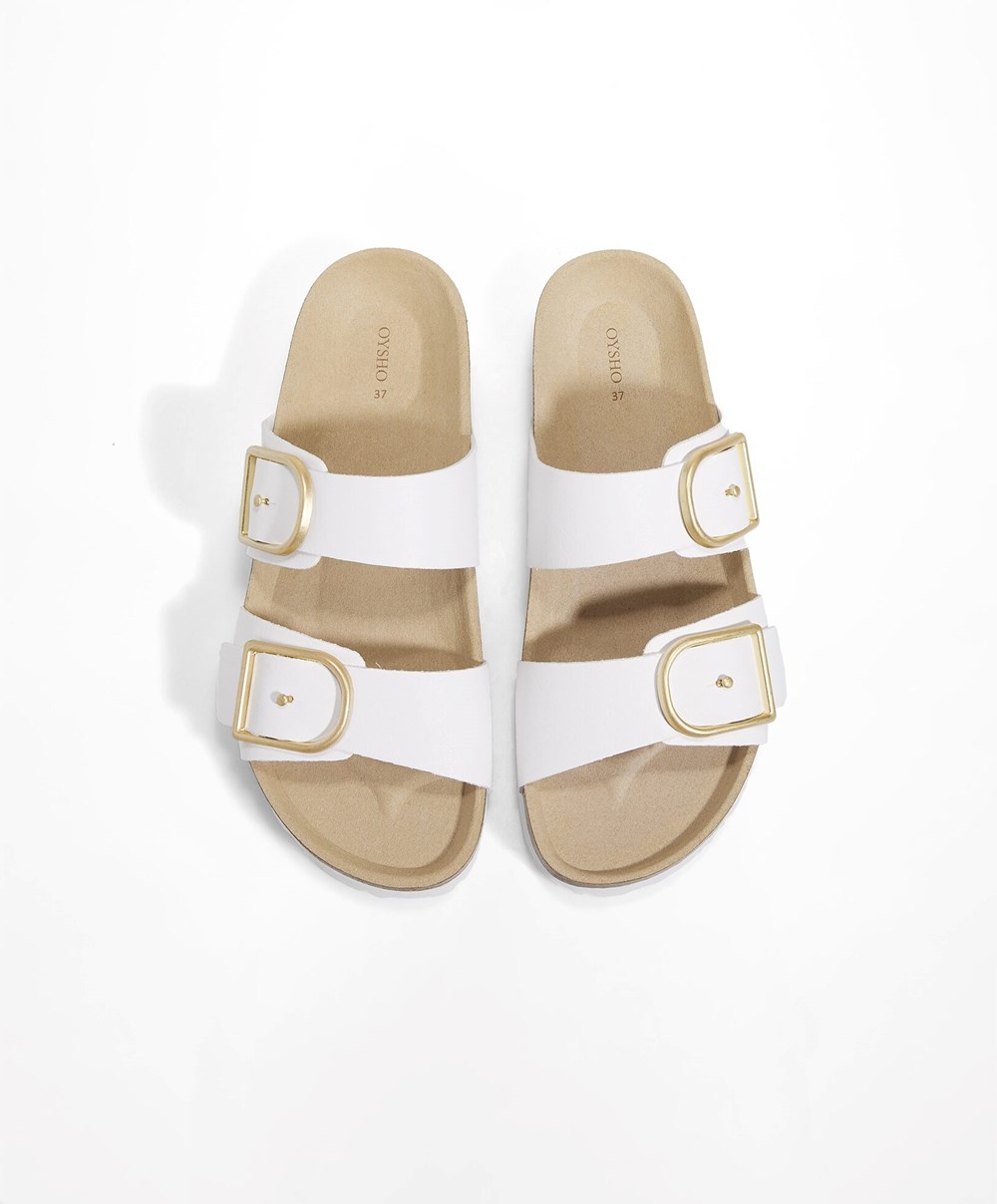 Oysho Spenne Sandals Hvite | NWDI67051