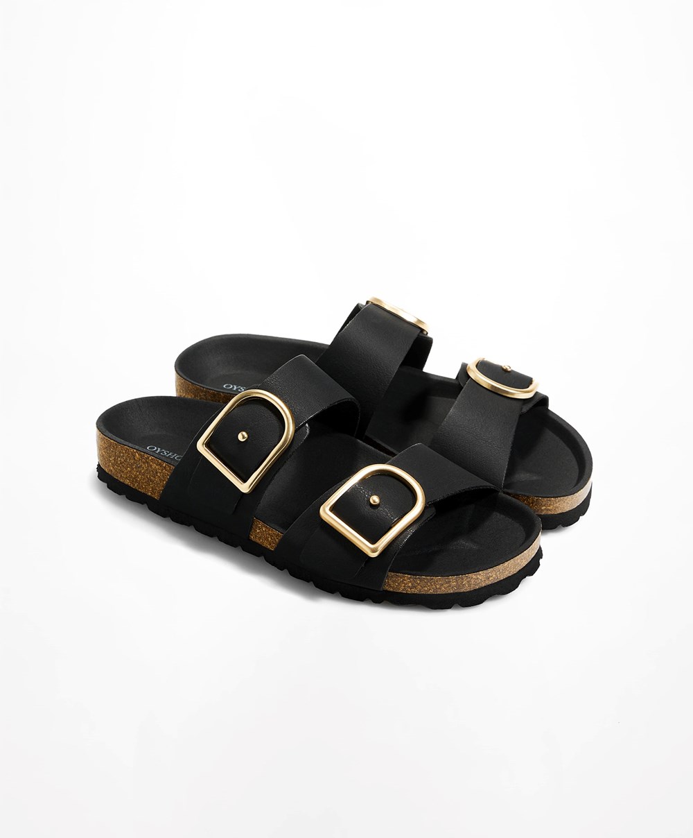 Oysho Spenne Sandals Svarte | FEYX40758