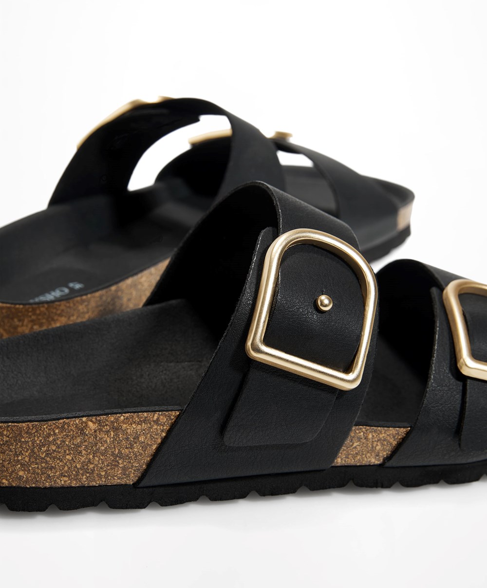 Oysho Spenne Sandals Svarte | FEYX40758