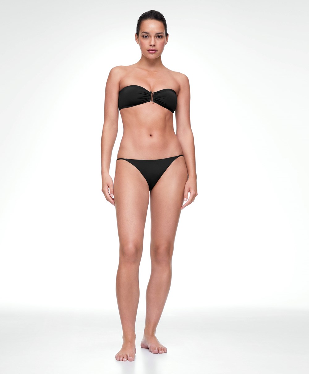 Oysho Strappy Medium-coverage Bikini Briefs Svarte | GCDU89503