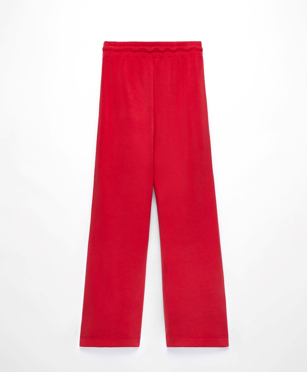 Oysho Stripe Modal Flare Trousers Rød | UCNP21359