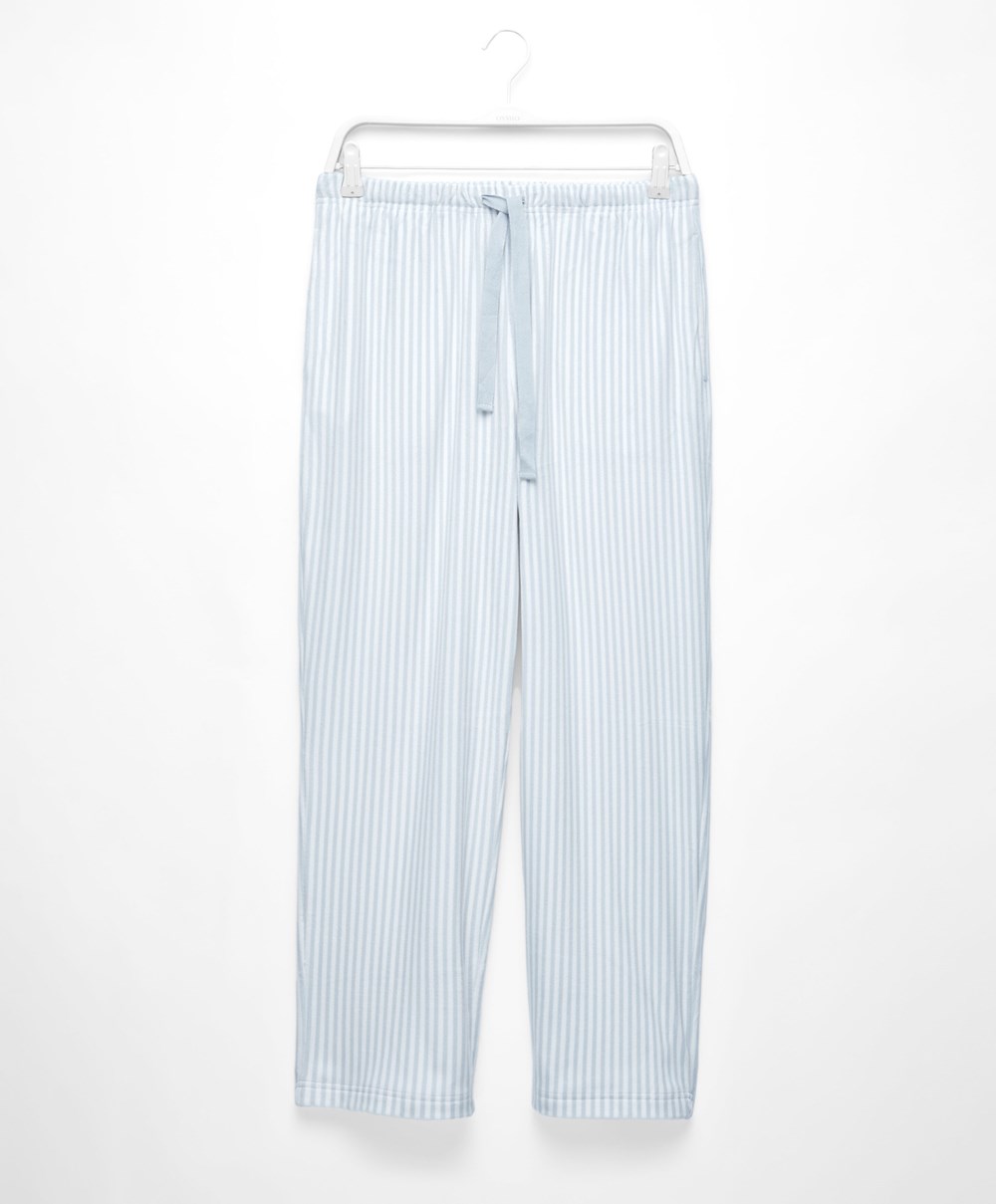 Oysho Stripe Velour Trousers Blå | EXYB15870