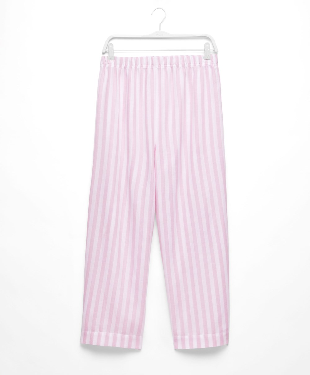 Oysho Stripete 100% Bomull Trousers Lavendel | GEJT01473