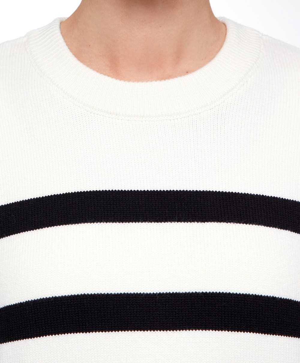 Oysho Stripete Knit Jumper Svarte | TUIE85637