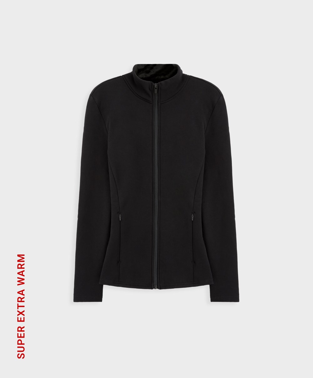 Oysho Super Extra Warm Jogge Jacket Svarte | FXKN40239