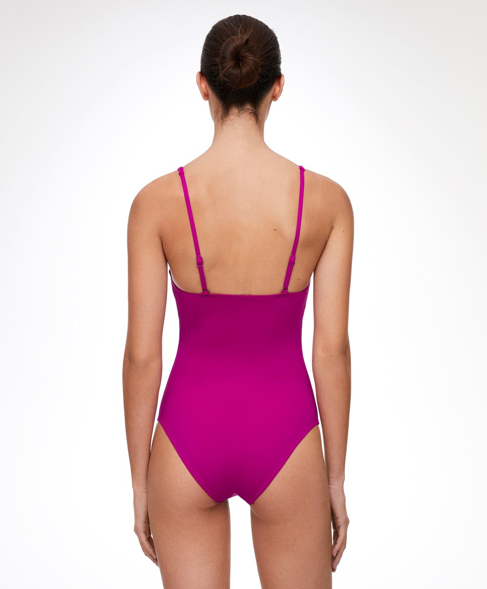 Oysho Sweetheart Neckline Swimsuit Bougainvillea | UIWV94583