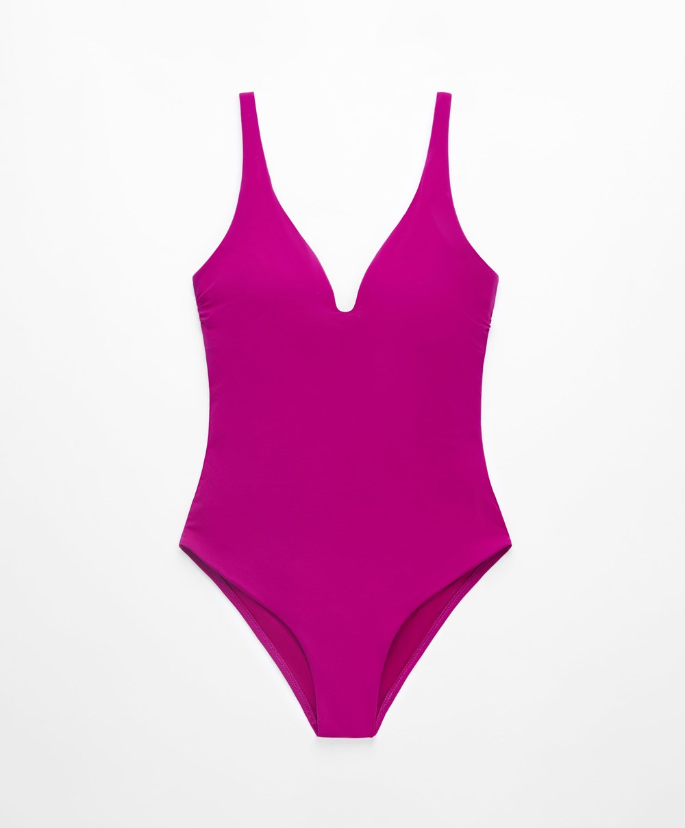 Oysho Sweetheart Neckline Swimsuit Bougainvillea | UIWV94583