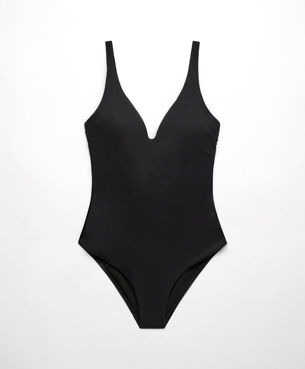 Oysho Sweetheart Neckline Swimsuit Svarte | CYLD59320