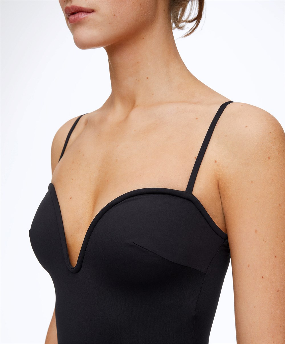 Oysho Sweetheart Neckline Swimsuit Svarte | FZVB49072