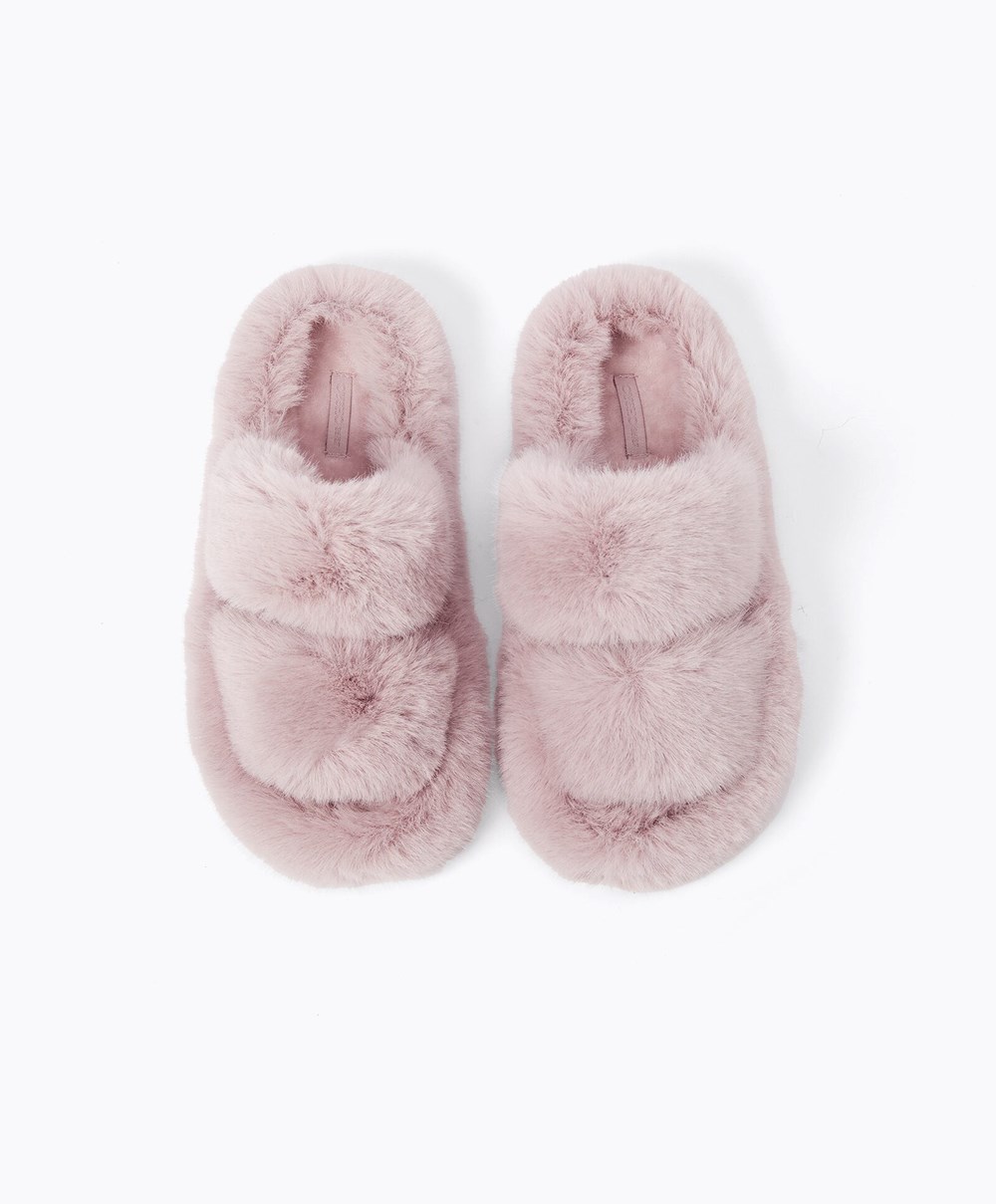 Oysho Syntetisk Fur Double Reima Sandals Mauve | JGOC53972