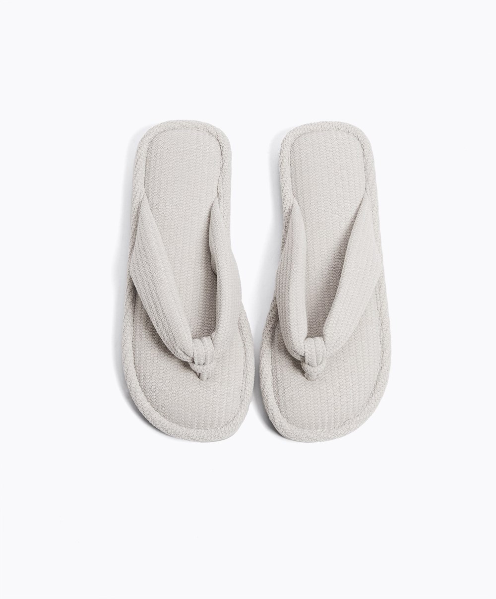 Oysho Texture Thong Sandals Grå | HJGE37598