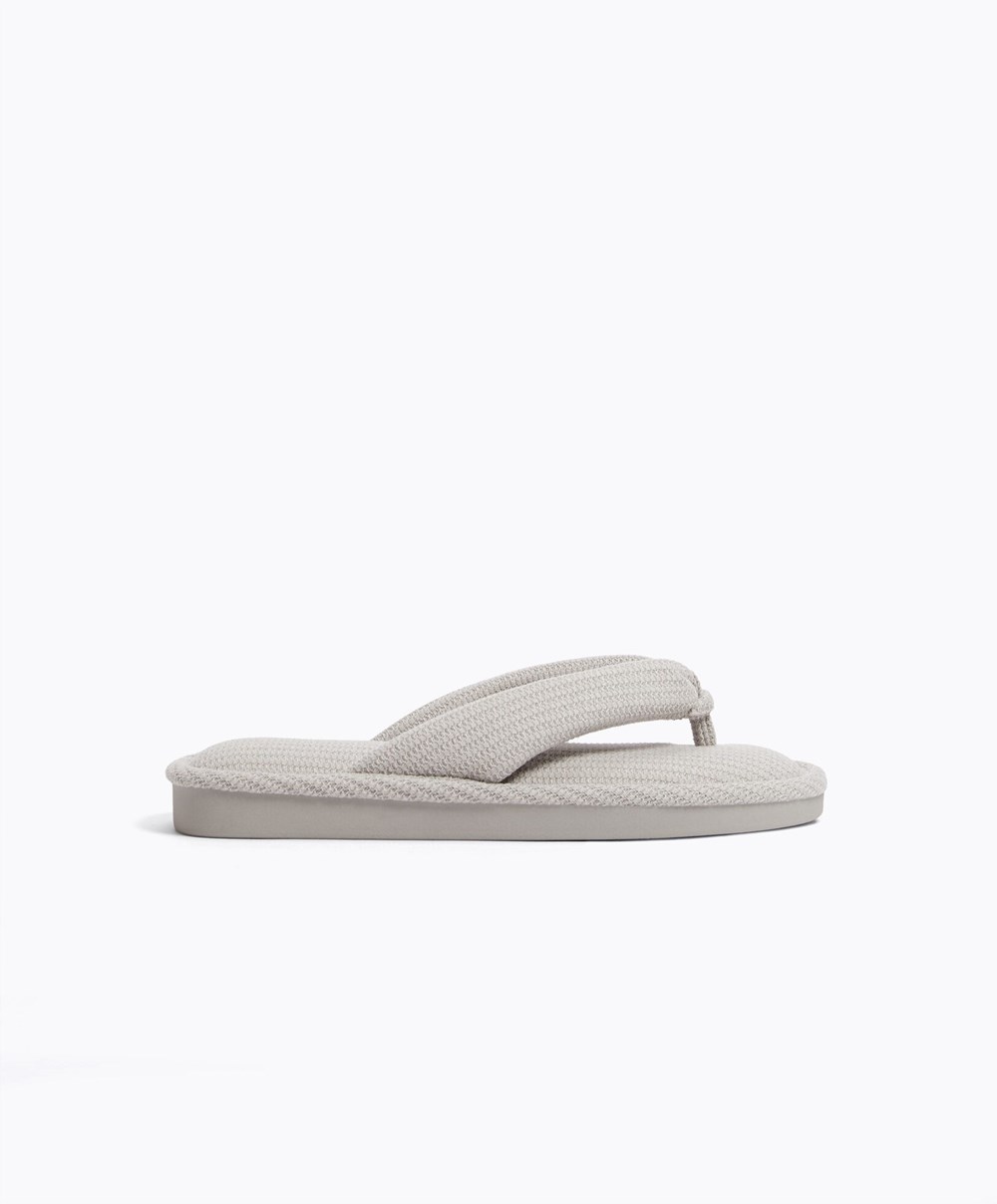 Oysho Texture Thong Sandals Grå | ZTNV96743