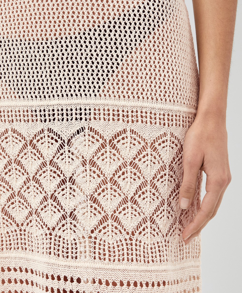 Oysho Textured Crochet Long Kjoler Sand | UTKR51023