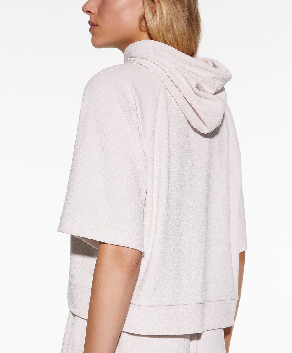 Oysho Towel-effect Hette Sweatshirt Stone | EWMY87612