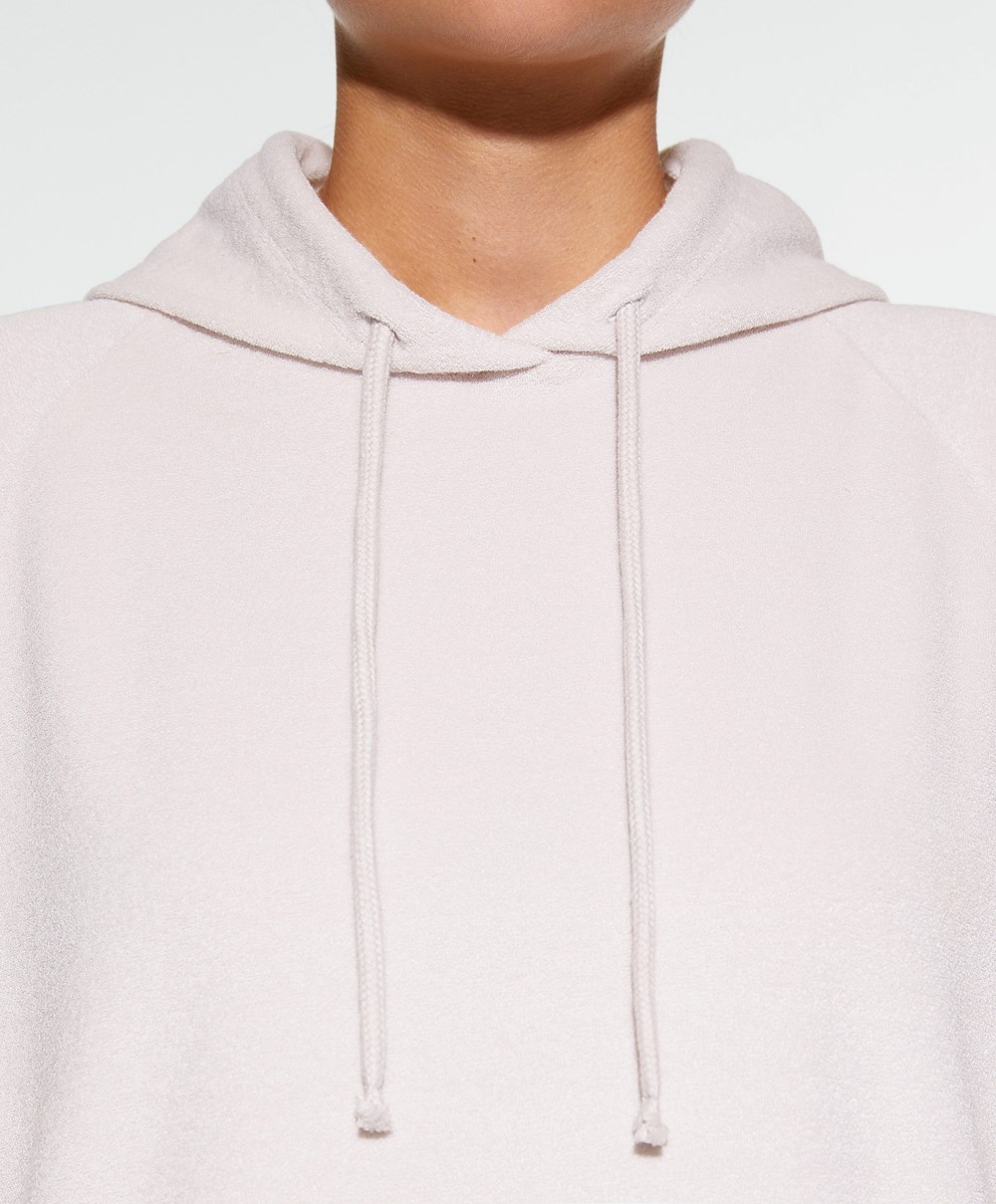 Oysho Towel-effect Hette Sweatshirt Stone | EWMY87612