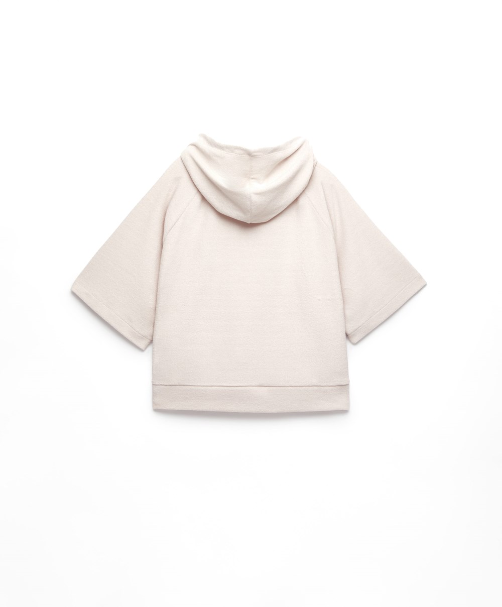 Oysho Towel-effect Hette Sweatshirt Stone | EWMY87612