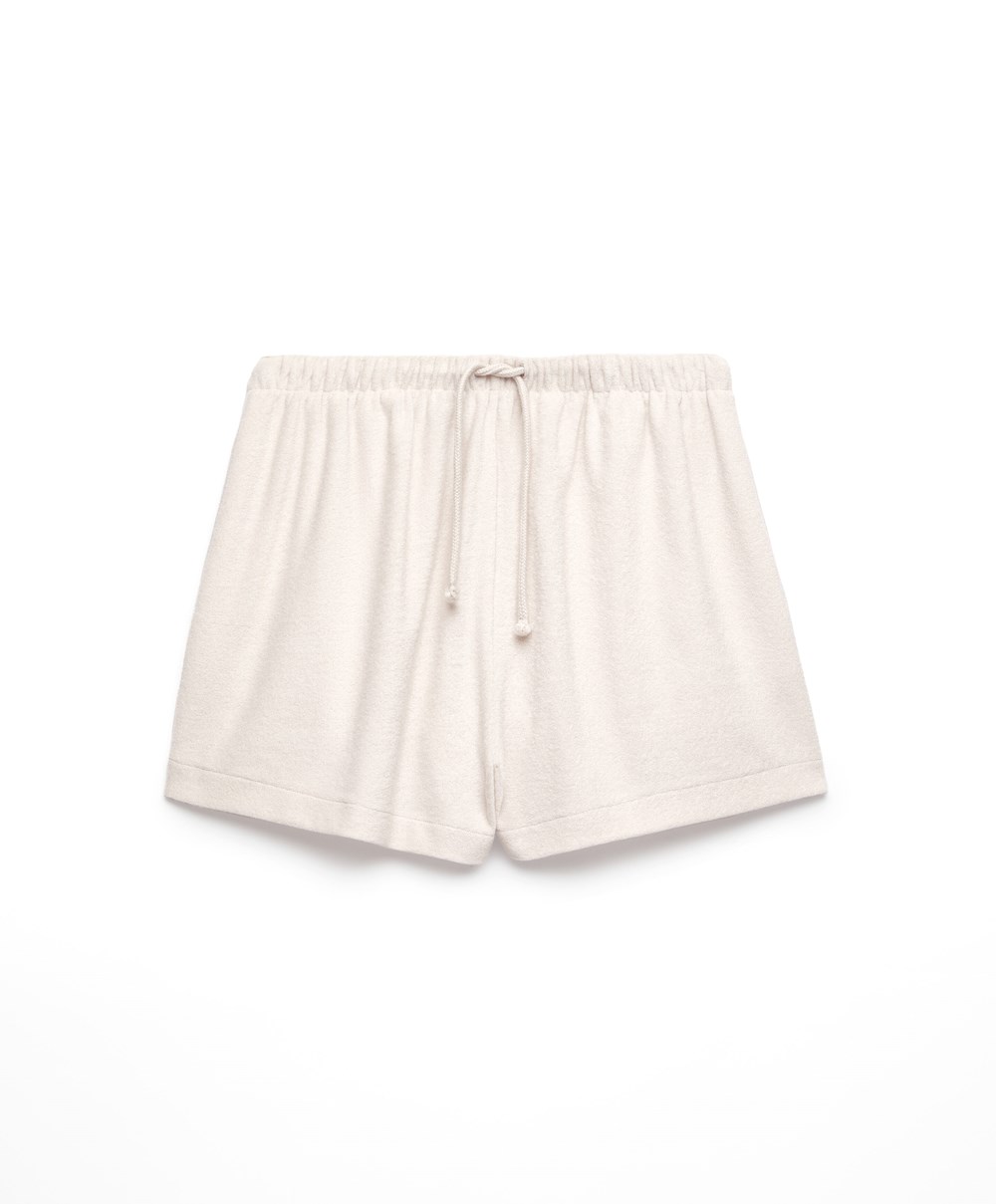 Oysho Towel-effect Shorts Stone | QLKJ04137