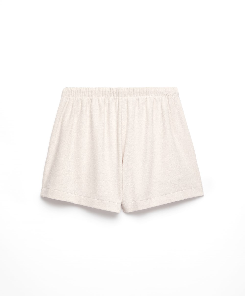 Oysho Towel-effect Shorts Stone | QLKJ04137