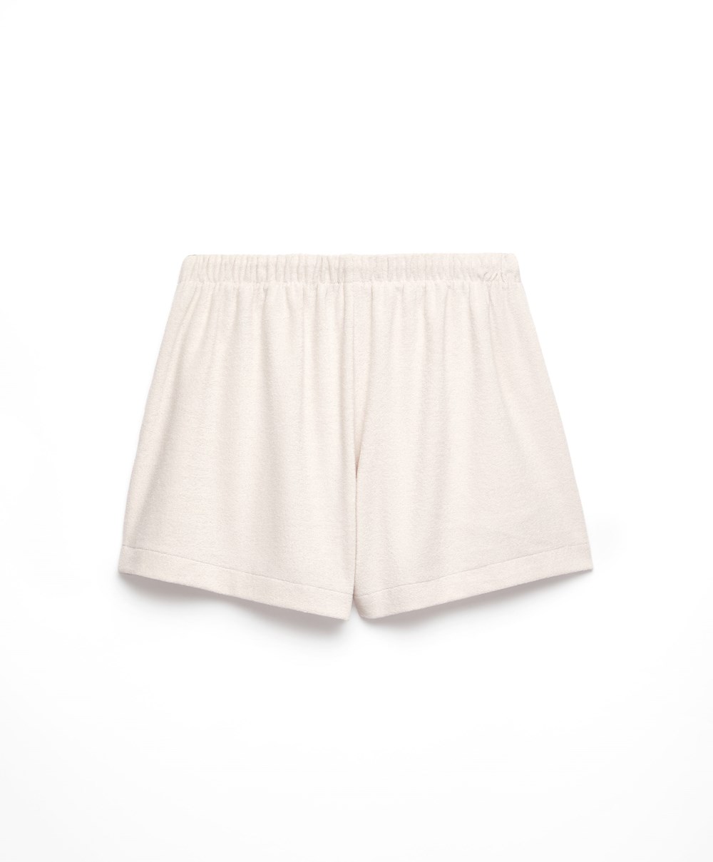 Oysho Towel-effect Shorts Stone | SPZM02965