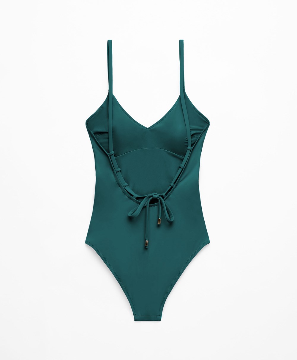 Oysho Triangle Swimsuit Grønn | XSIZ62534