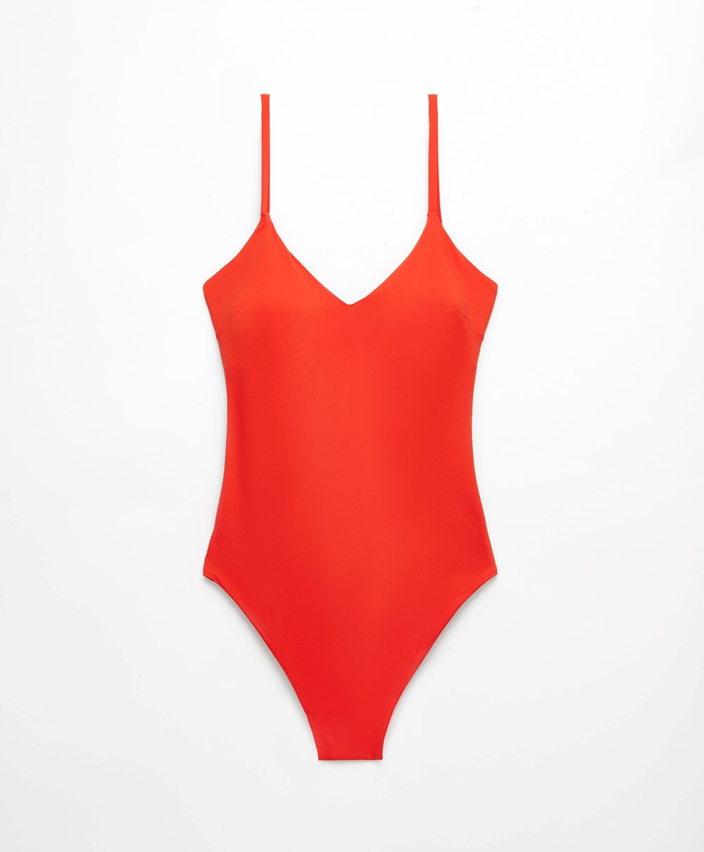 Oysho Triangle Swimsuit Oransje | IWCQ84569