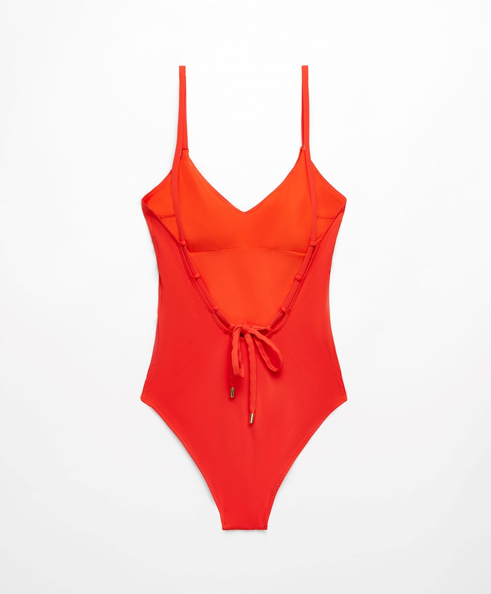 Oysho Triangle Swimsuit Oransje | IWCQ84569