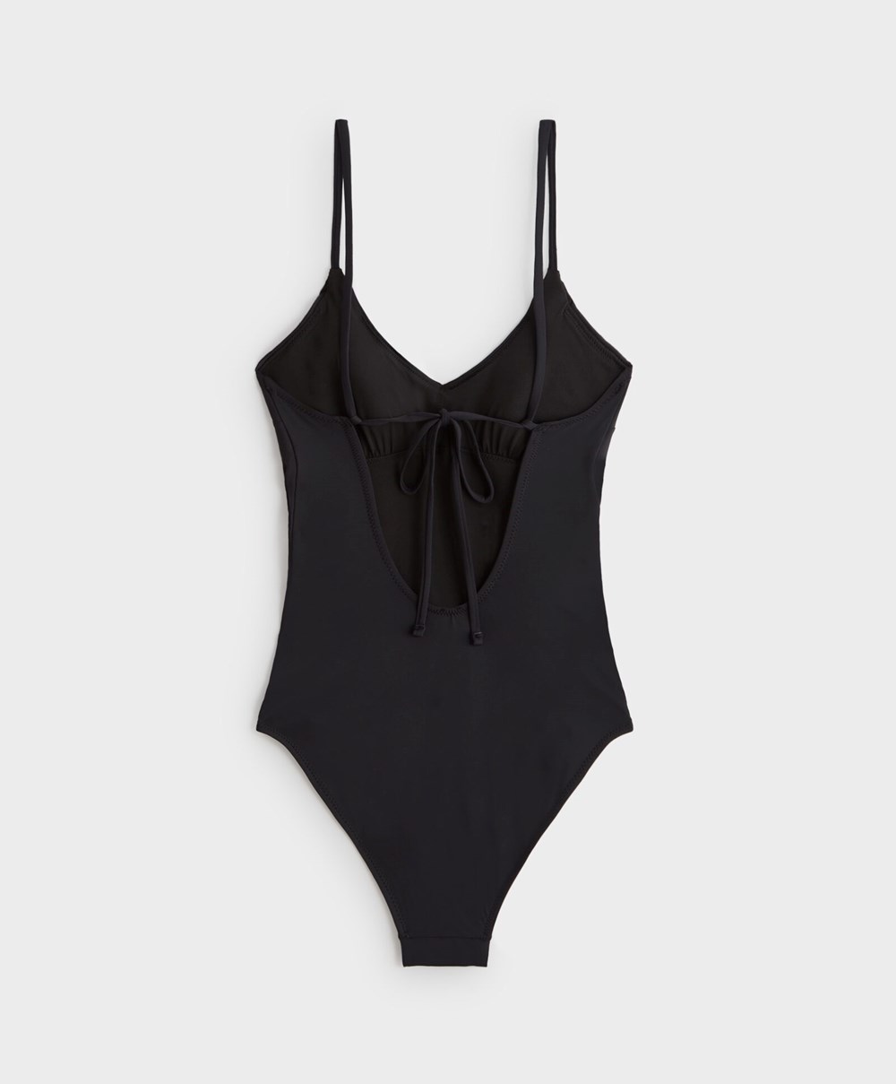 Oysho Triangle Swimsuit Svarte | TYSC80513