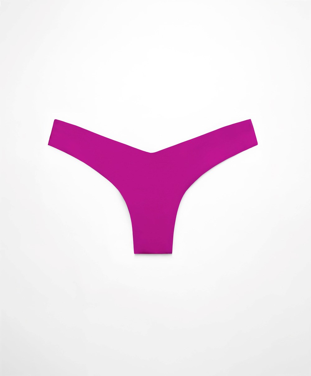 Oysho U-cut Brazilian Bikini Briefs Bougainvillea | MLYJ64397