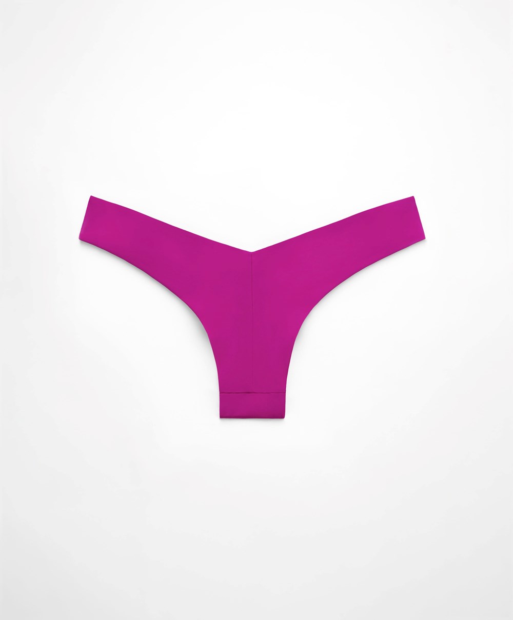 Oysho U-cut Brazilian Bikini Briefs Bougainvillea | MLYJ64397