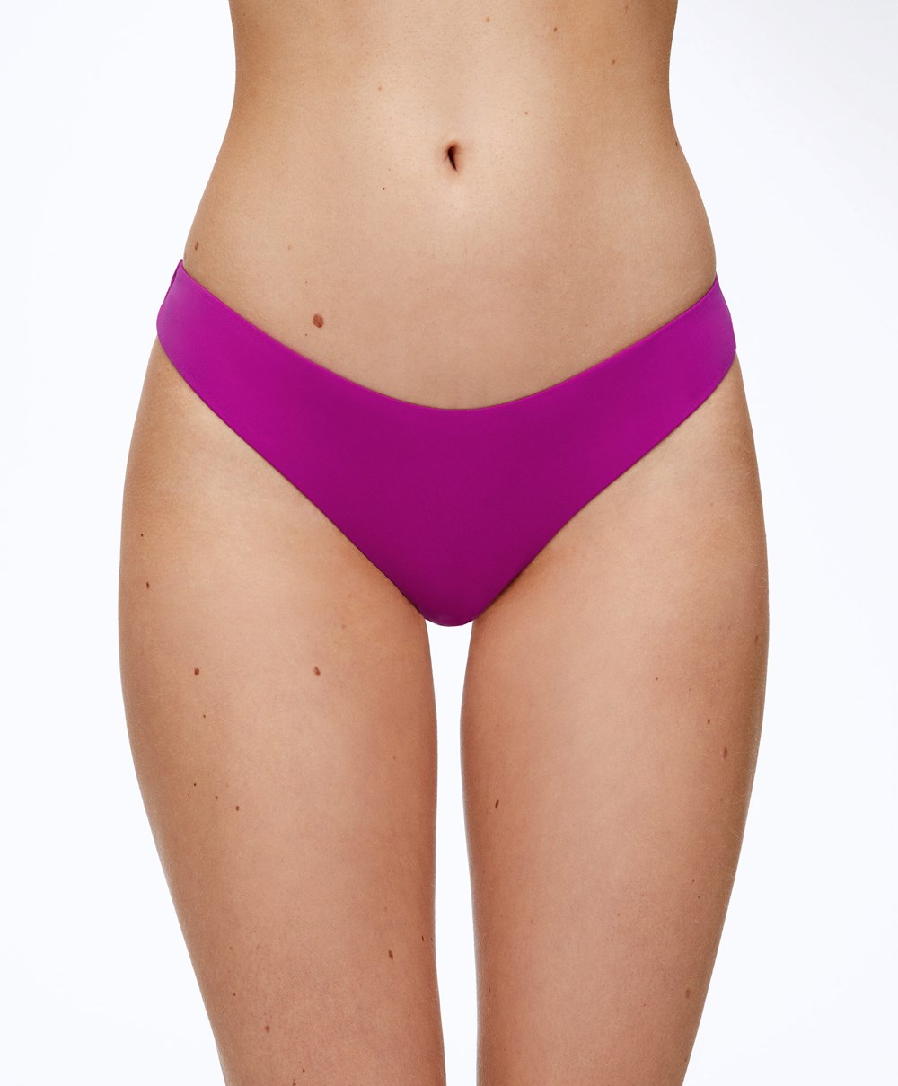 Oysho U-cut Brazilian Bikini Briefs Bougainvillea | MLYJ64397