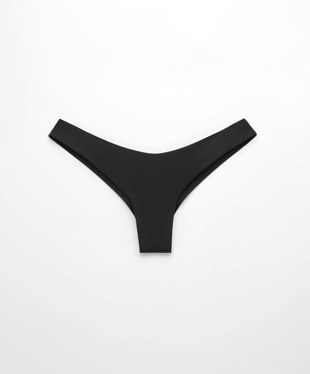 Oysho U-cut Brazilian Bikini Briefs Svarte | IEQO98406