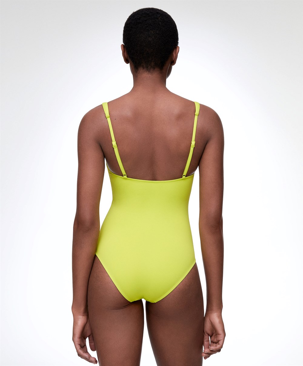 Oysho U-notch Neckline Halter Swimsuit Grønn | KHDC74650