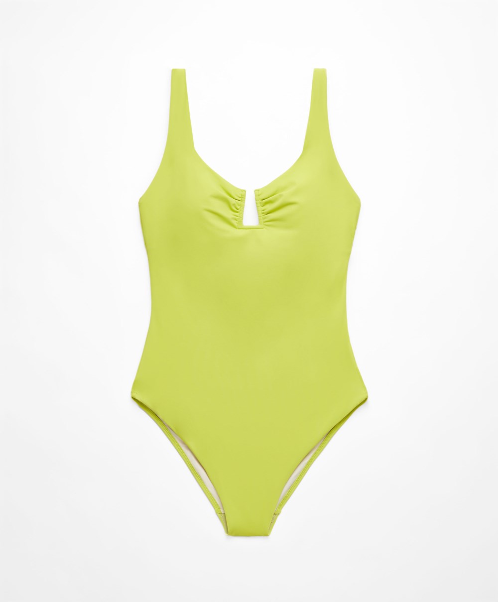 Oysho U-notch Neckline Halter Swimsuit Grønn | KHDC74650