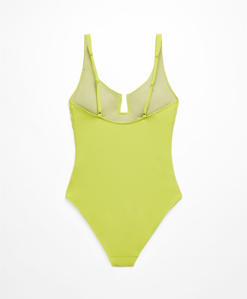 Oysho U-notch Neckline Halter Swimsuit Grønn | KHDC74650