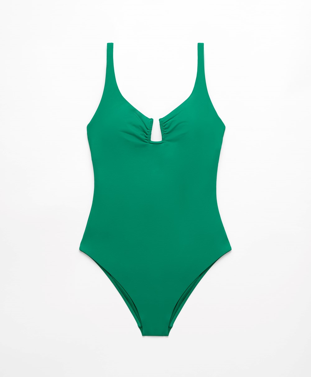 Oysho U-notch Neckline Halter Swimsuit Grønn | VCWZ14857